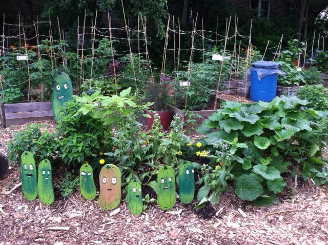 Altgeld Sawyer Corner Farm, featuring Pickle Worry garden art by Jason Waclawik